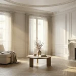 Intérieur d'appartement lumineux et calme, illustrant le confort acoustique obtenu après des travaux d'isolation phonique.