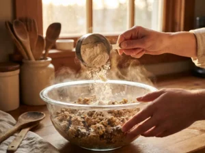 Assembler les ingrédients secs et l'œuf