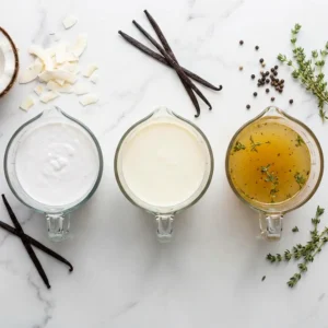 Ajouter les trois liquides et cuire