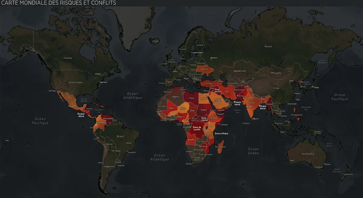 Carte mondiale des zones rouges et endroits les plus dangereux de la planète en 2026